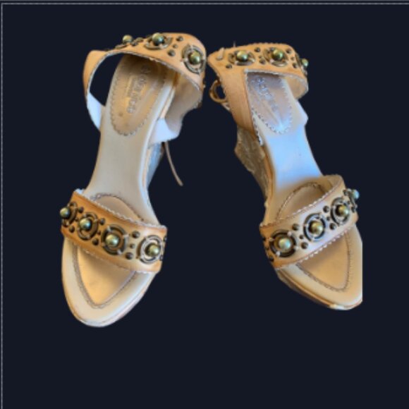 El Dantee Couture Stud Platform Wedge Sandals - Picture 4 of 4